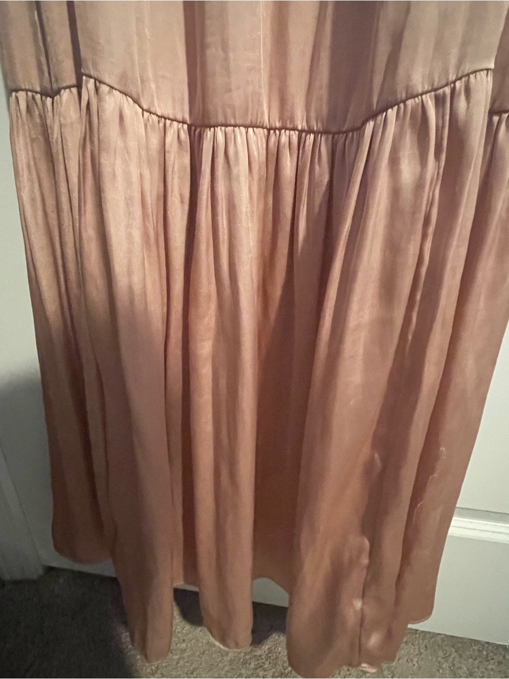 Women’s Pink Ruffle Maxi Dress Banana Republic 6 Cottage Core Tiered Ruffles - Picture 3 of 10